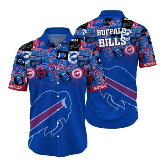 Buffalo Bills Characters Blue Hawaiian Shirt - Moonbestprint
