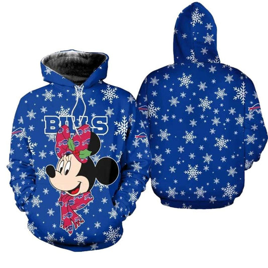 Buffalo Bills Christmas Minnie Mouse Football AOP Hoodie -  Moonbestprint
