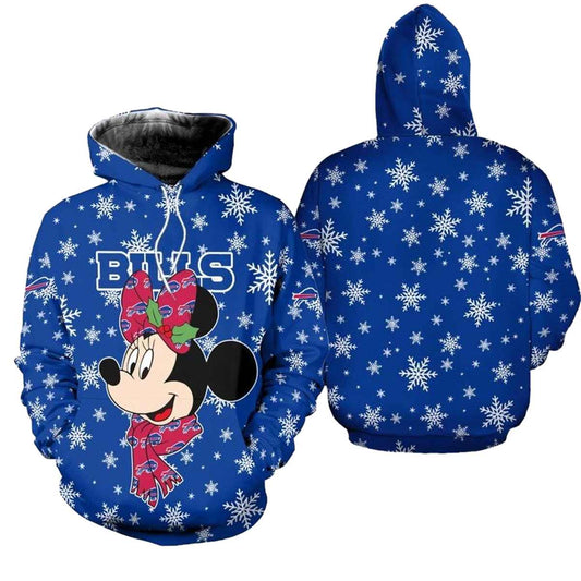 Buffalo Bills Christmas Minnie Mouse Football AOP Hoodie -  Moonbestprint