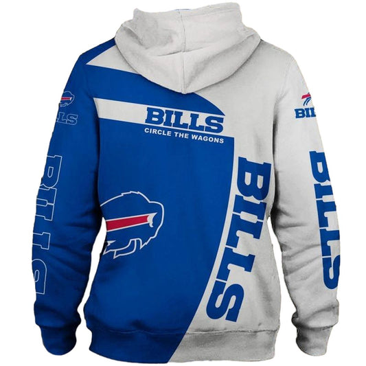 Buffalo Bills Circle The Wagons Blue And White AOP Hoodie -  Moonbestprint