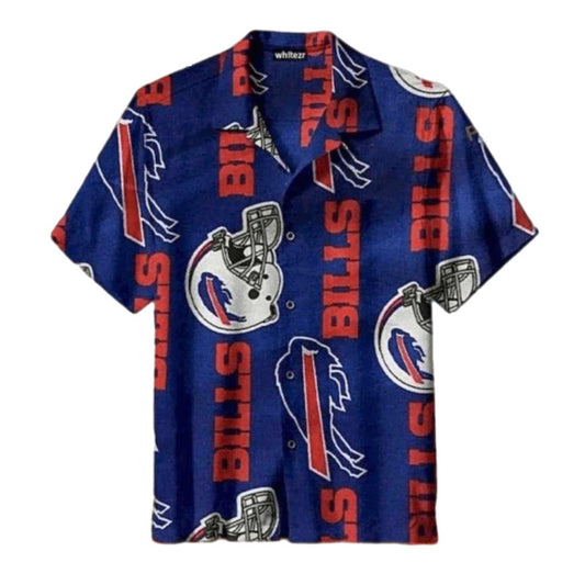 Buffalo Bills Classic Helmet And Logo Hawaiian Shirt - Moonbestprint