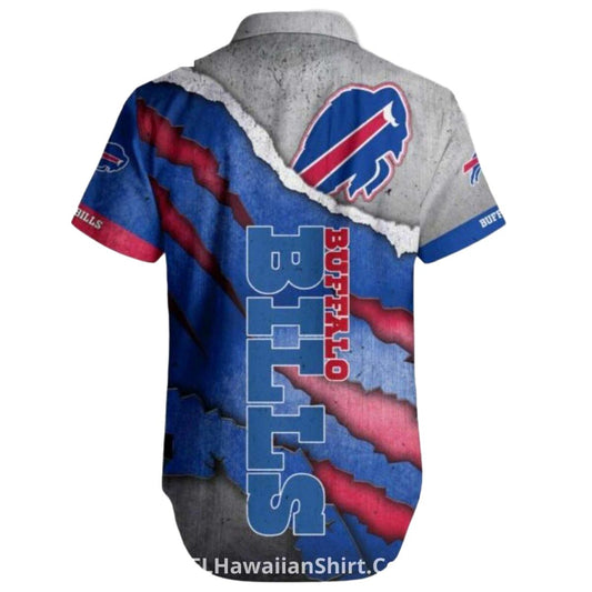 Buffalo Bills Clawed Metal And Team Logo Hawaiian Shirt - Moonbestprint