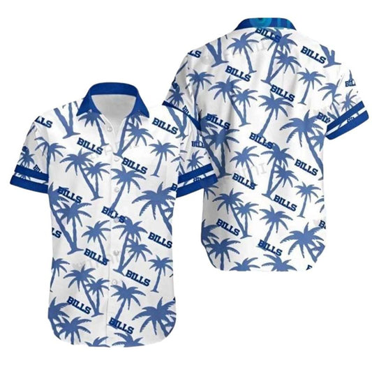 Buffalo Bills Coconut Tree White Hawaiian Shirt - Moonbestprint