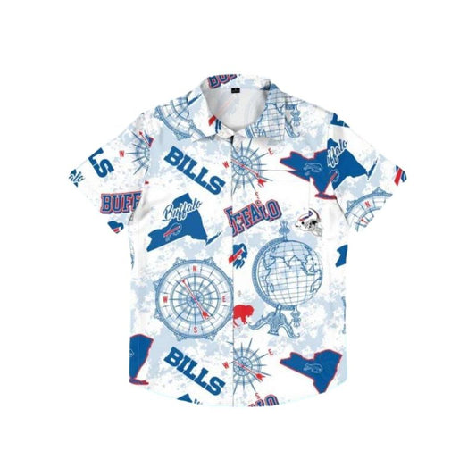 Buffalo Bills Compass And Globe Hawaiian Shirt - Moonbestprint