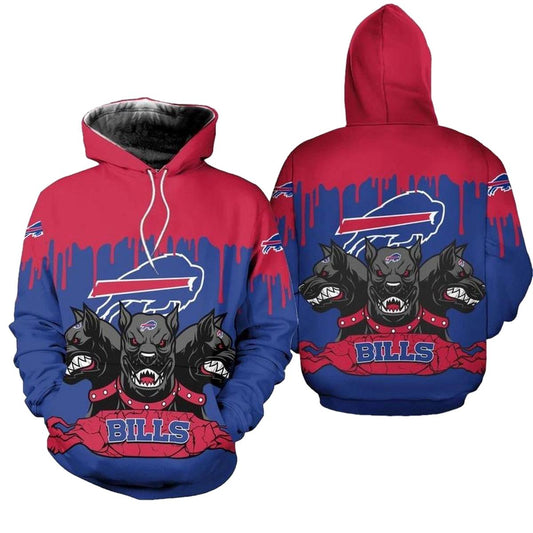 Buffalo Bills Demon Dog Graphic Gift For Fans AOP Hoodie -  Moonbestprint