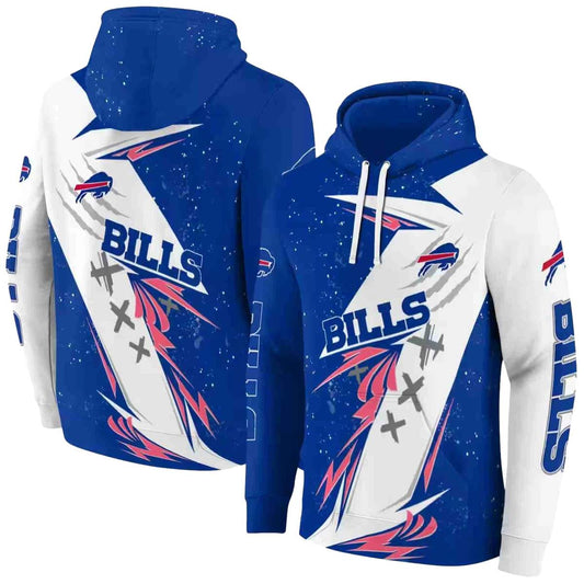 Buffalo Bills Dynamic Slash Blue White AOP Hoodie -  Moonbestprint