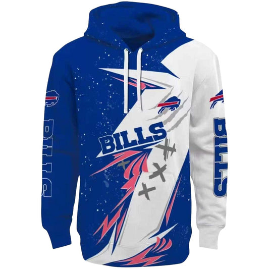 Buffalo Bills Dynamic Slash Blue White AOP Hoodie -  Moonbestprint