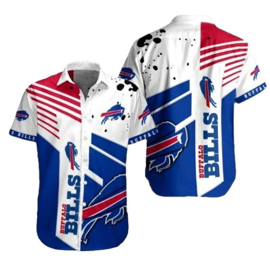 Buffalo Bills Dynamic Stripes Red White And Blue Hawaiian Shirt - Moonbestprint