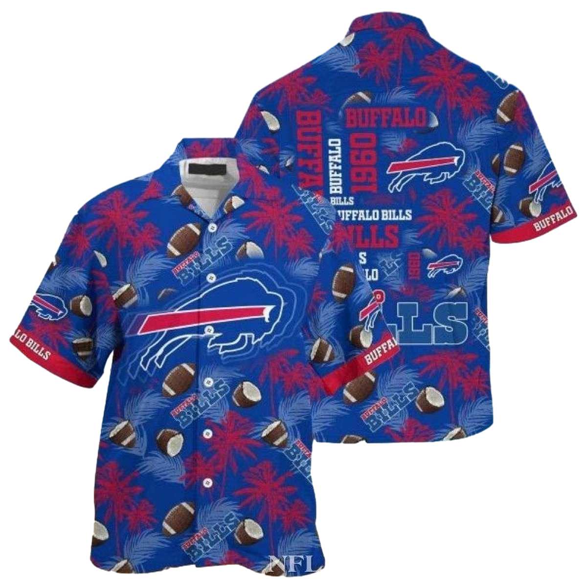 Buffalo Bills Est 1960 Tropical Touchdown Hawaiian Shirt - Moonbestprint