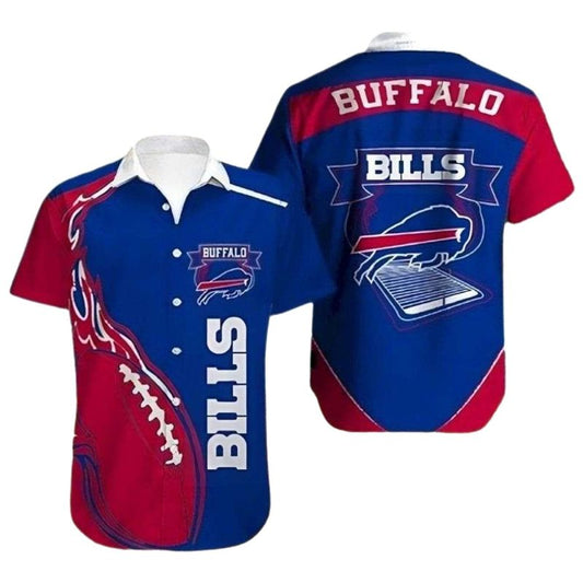 Buffalo Bills Flame Ball Iconic Logo Hawaiian Shirt - Moonbestprint
