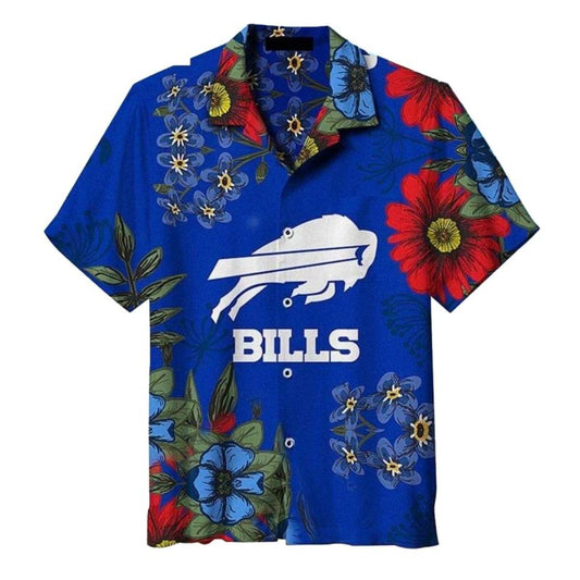 Buffalo Bills Floral And White Team Logo Design Hawaiian Shirt - Moonbestprint