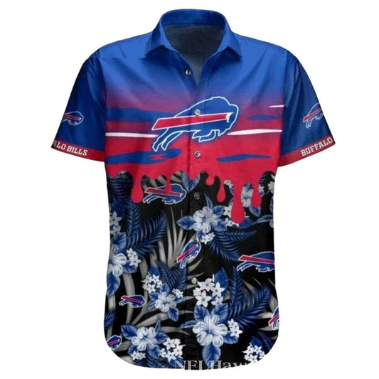 Buffalo Bills Floral Fantasy Blue Hawaiian Shirt - Moonbestprint
