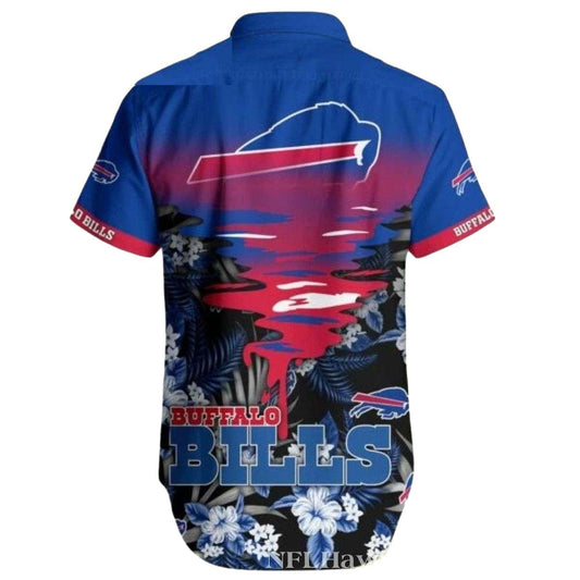 Buffalo Bills Floral Fantasy Blue Hawaiian Shirt - Moonbestprint