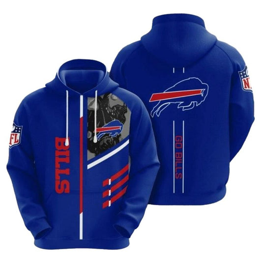 Buffalo Bills Go Bills Blue AOP Hoodie -  Moonbestprint