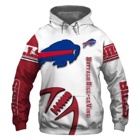 Buffalo Bills Graphic Balls White AOP Hoodie -  Moonbestprint