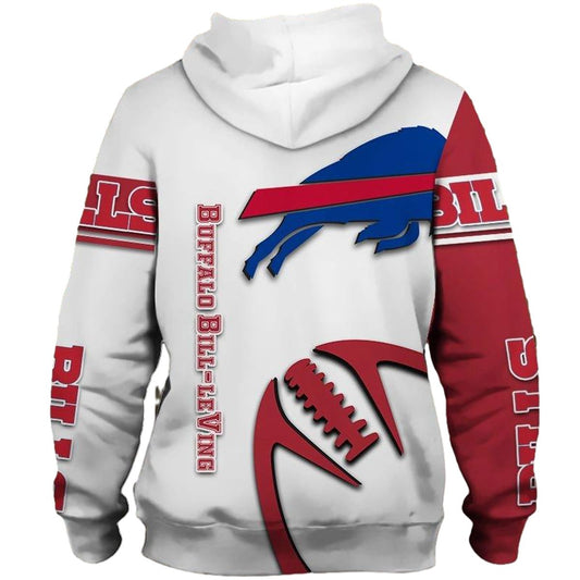 Buffalo Bills Graphic Balls White AOP Hoodie -  Moonbestprint
