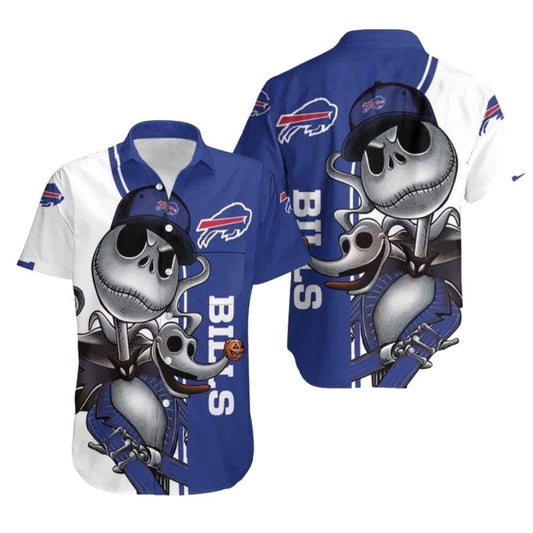 Buffalo Bills Jack Skellington And Zero Hawaiian Shirt - Moonbestprint
