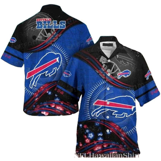 Buffalo Bills Logo Floral Light Effect Hawaiian Shirt - Moonbestprint