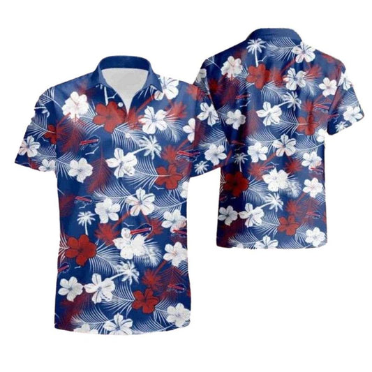 Buffalo Bills Logo Floral Luau Lineup Hawaiian Shirt - Moonbestprint