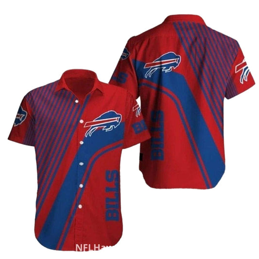 Buffalo Bills Logo In My Heart Blue And Red Hawaiian Shirt - Moonbestprint