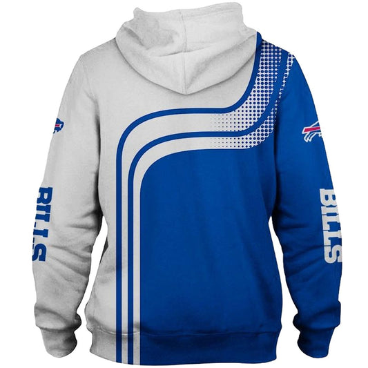 Buffalo Bills Logo One Way White And Blue AOP Hoodie -  Moonbestprint