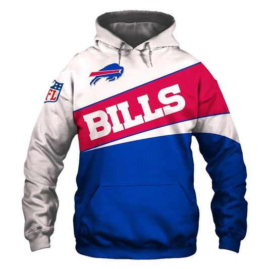 Buffalo Bills Logo Red White And Blue AOP Hoodie -  Moonbestprint