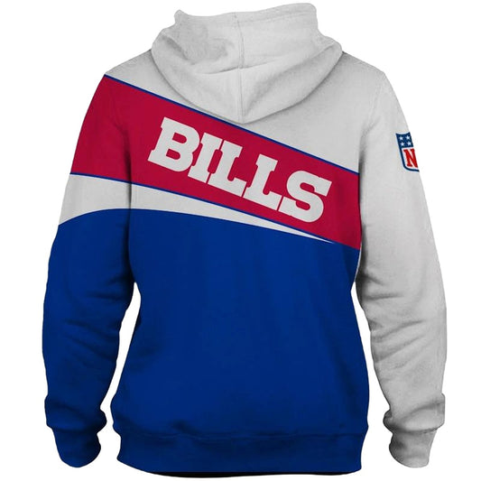 Buffalo Bills Logo Red White And Blue AOP Hoodie -  Moonbestprint