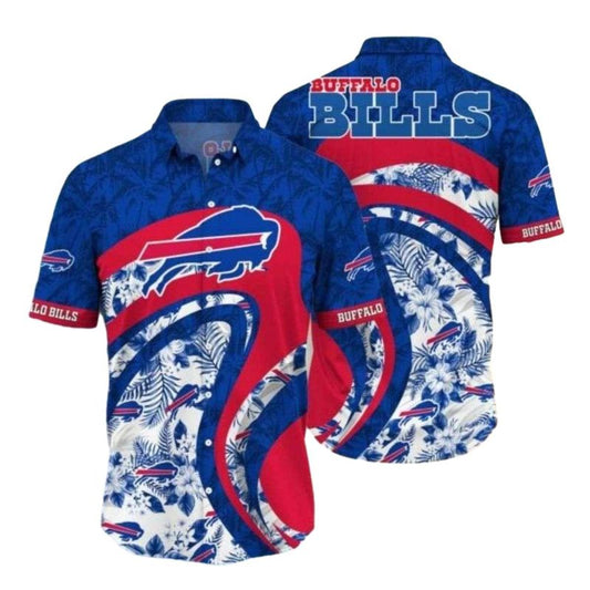 Buffalo Bills Logo Tropical Fanatic Blue Hawaiian Shirt - Moonbestprint