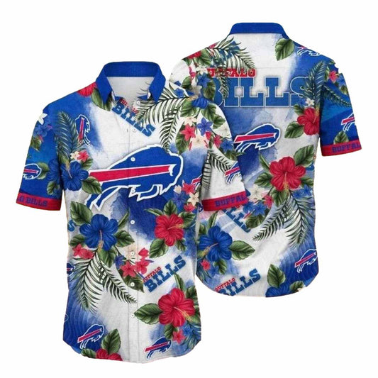 Buffalo Bills Logo Tropical Lovely Gift For Fans Hawaiian Shirt - Moonbestprint