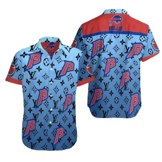Buffalo Bills Luxury B Logo Design Hawaiian Shirt - Moonbestprint