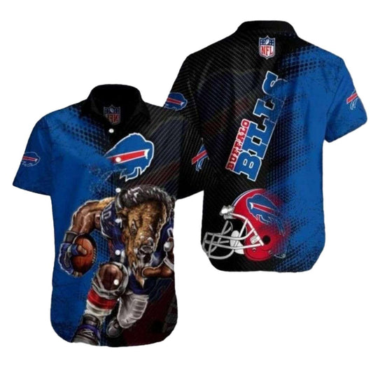 Buffalo Bills Mascot Commemorative Montage Hawaiian Shirt - Moonbestprint