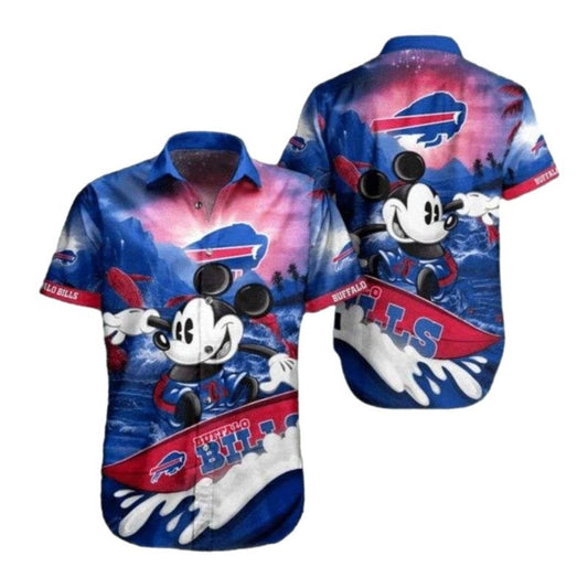 Buffalo Bills Mickey Character Surfing Hawaiian Shirt - Moonbestprint