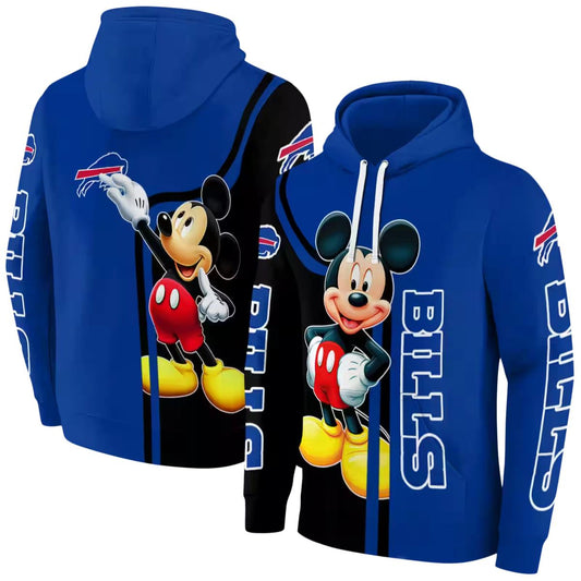 Buffalo Bills Mickey Mouse Blue Black AOP Hoodie -  Moonbestprint