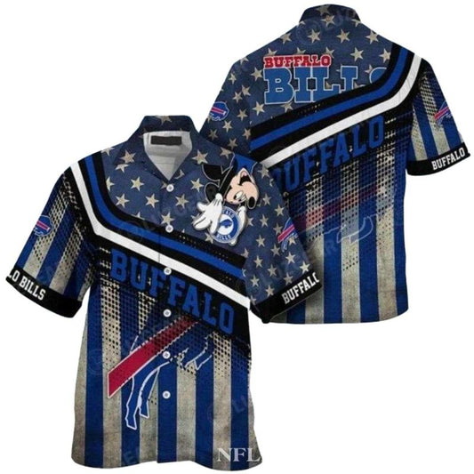 Buffalo Bills Mickey Mouse Patriotic Hawaiian Shirt - Moonbestprint