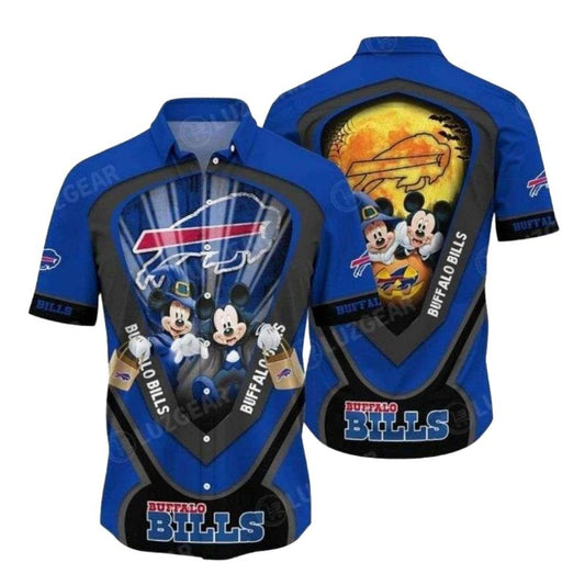 Buffalo Bills Mickey And Minnie Halloween Hawaiian Shirt - Moonbestprint
