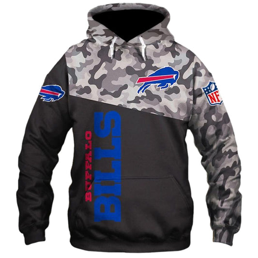 Buffalo Bills Military And Black AOP Hoodie -  Moonbestprint