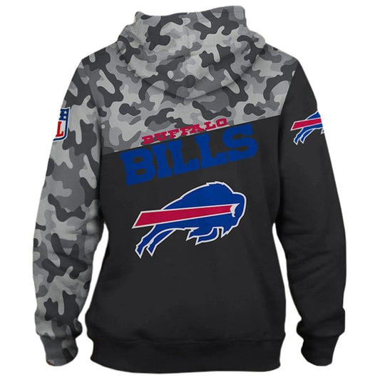Buffalo Bills Military And Black AOP Hoodie -  Moonbestprint