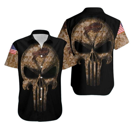 Buffalo Bills Military Skull Camo Hawaiian Shirt - Moonbestprint