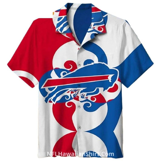 Buffalo Bills Red And Blue Wave Pattern Casual Hawaiian Shirt - Moonbestprint
