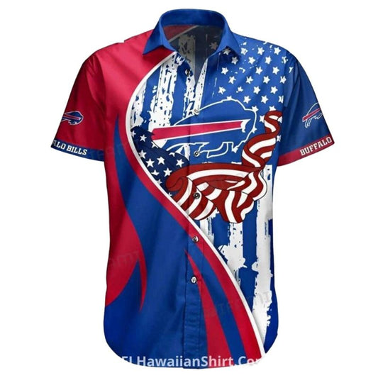Buffalo Bills Red White And Blue Distressed Flag Hawaiian Shirt - Moonbestprint