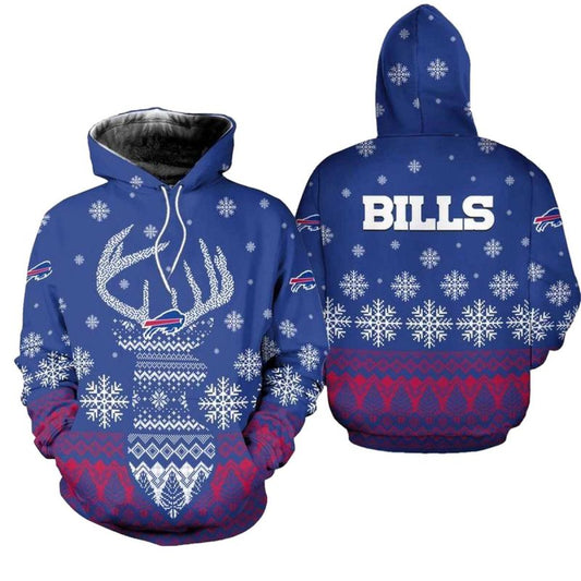 Buffalo Bills Reindeer Merry Christmas AOP Hoodie -  Moonbestprint