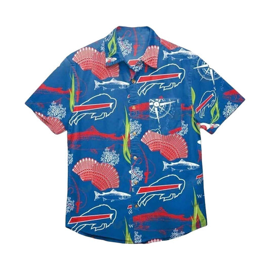 Buffalo Bills Scallops Coral Fish Pattern Hawaiian Shirt - Moonbestprint