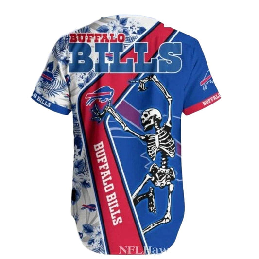 Buffalo Bills Skeleton Cheer On The Bills In Tropical Fashion Hawaiian Shirt - Moonbestprint