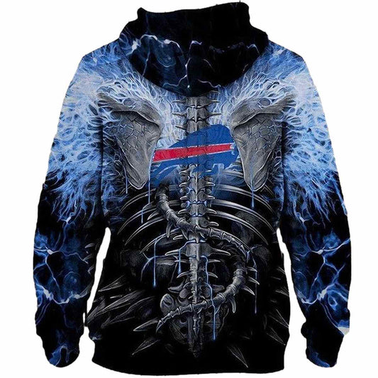 Buffalo Bills Skull Stone Fighting AOP Hoodie -  Moonbestprint