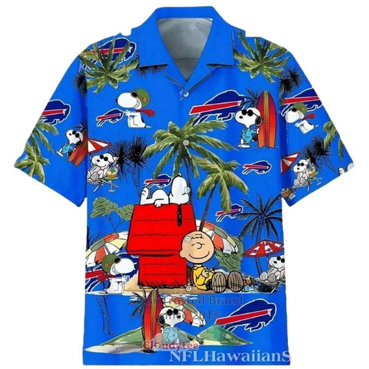 Buffalo Bills Snoopy Character Cartoon Beach Vibes Hawaiian Shirt - Moonbestprint