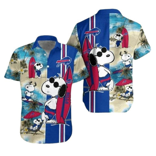 Buffalo Bills Snoopy Surfing Summer Beach Hawaiian Shirt - Moonbestprint