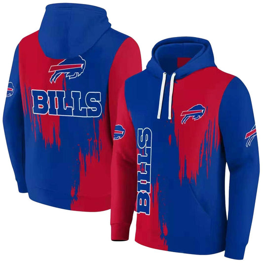 Buffalo Bills Splatter Effect Blue And Red AOP Hoodie -  Moonbestprint