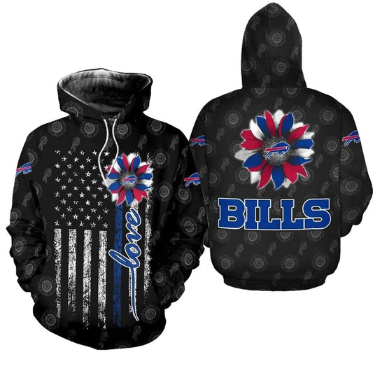 Buffalo Bills Sunflower Flag AOP Hoodie -  Moonbestprint