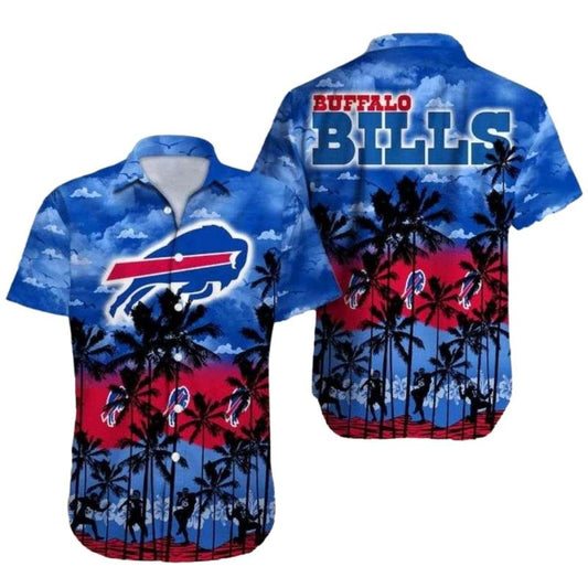 Buffalo Bills Sunset Palms Silhouette Hawaiian Shirt - Moonbestprint