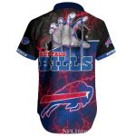 Buffalo Bills Torn Hand And Electric Blue Hawaiian Shirt - Moonbestprint